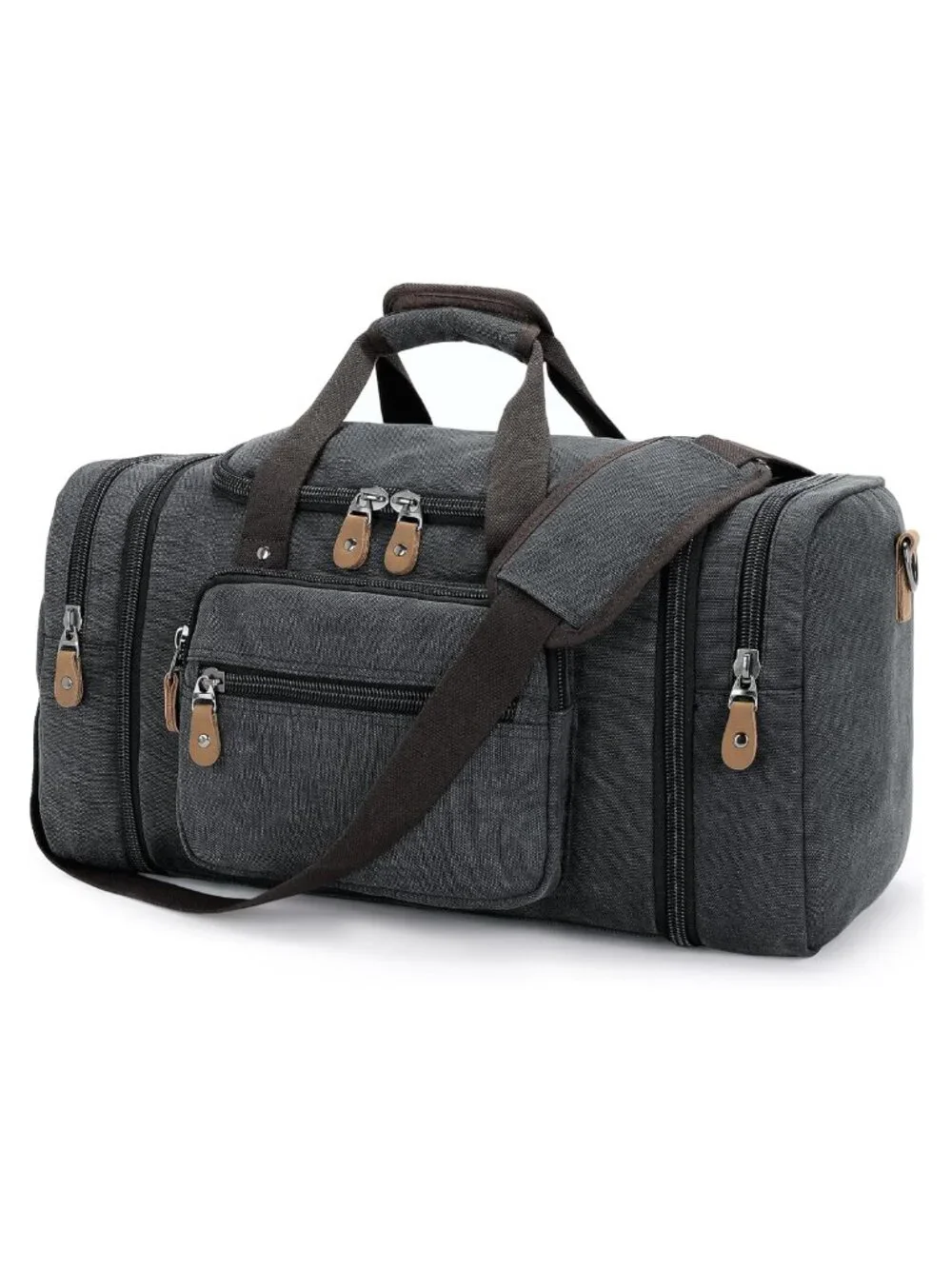 Expandable Canvas Duffle Bag - 50L Carry-On Weekender Travel Overnight